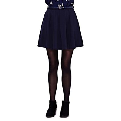 Yumi blue Flared Belt Skirt
